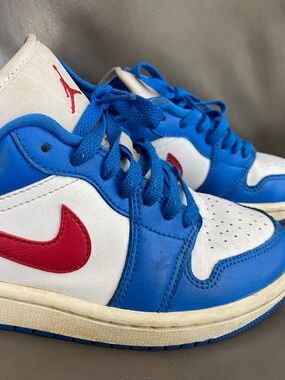 Nike Air Jordan 1 Low Sport Blue Gym Red - Size 5.5